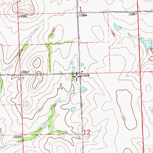 Topographic Map of Ward School (historical), KS