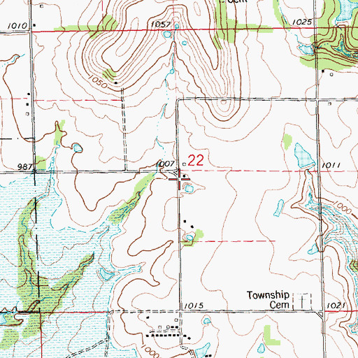 Topographic Map of Whitehall School (historical), KS