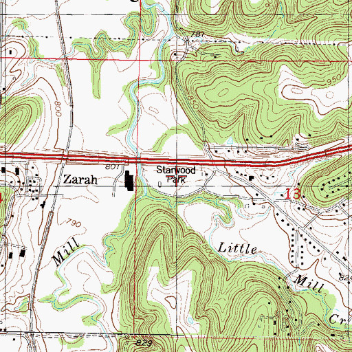 Topographic Map of Starwood Park, KS