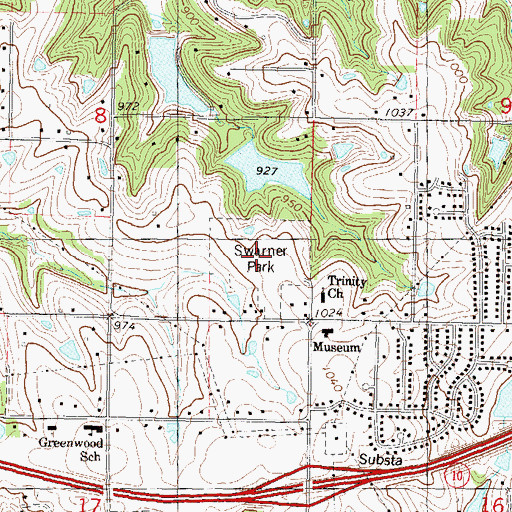 Topographic Map of Swarner Park, KS