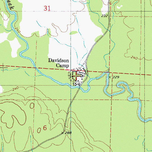 Topographic Map of Davidson Camp, AR