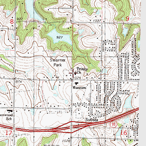 Topographic Map of Trinity Church, KS