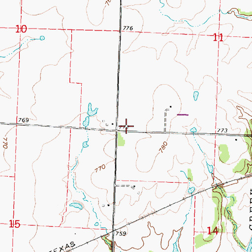 Topographic Map of Blue Ribbon School (historical), KS