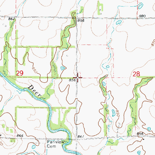 Topographic Map of Bowman School (historical), KS