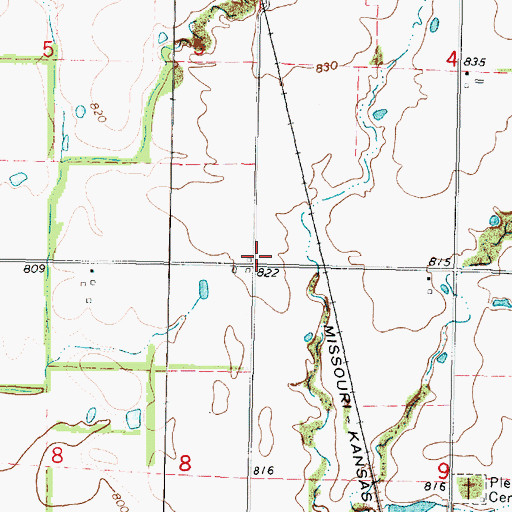 Topographic Map of Breece School (historical), KS