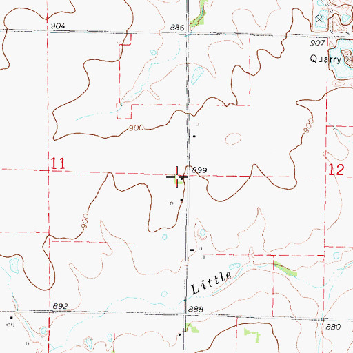 Topographic Map of Caldwell School (historical), KS