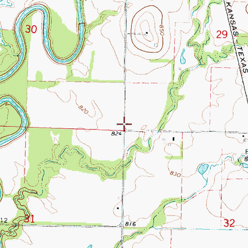Topographic Map of Campbell School (historical), KS