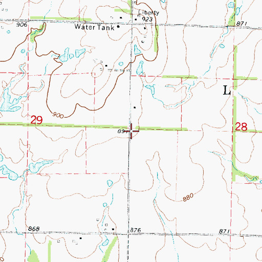 Topographic Map of Catalpa School (historical), KS