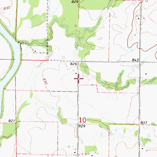 Topographic Map of Center Valley School (historical), KS