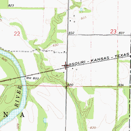 Topographic Map of Dickson (historical), KS