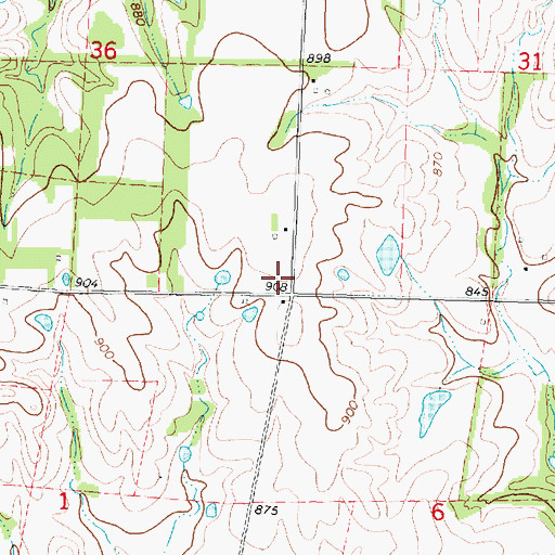 Topographic Map of East Fairview School (historical), KS