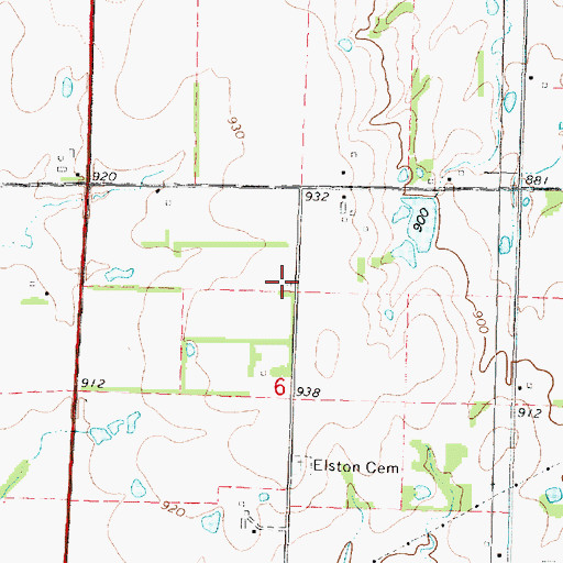 Topographic Map of Elston School (historical), KS