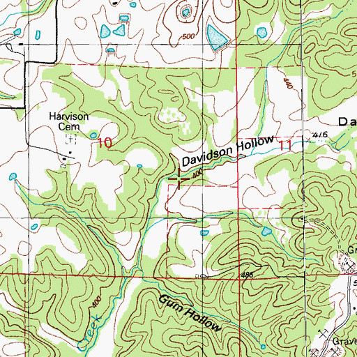 Topographic Map of Davidson Hollow, AR