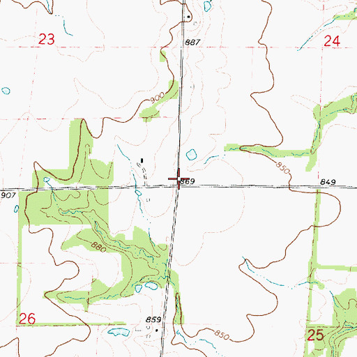 Topographic Map of Foland School (historical), KS