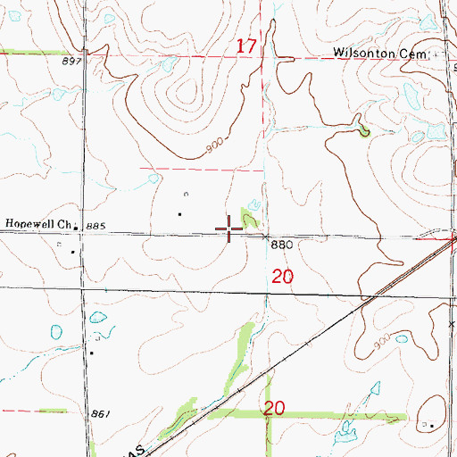 Topographic Map of Henderson School (historical), KS