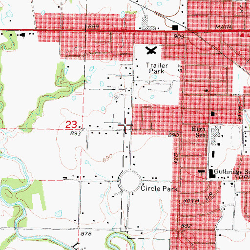 Topographic Map of Inglish School (historical), KS