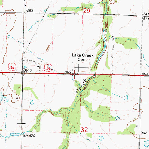 Topographic Map of Lake Creek School (historical), KS