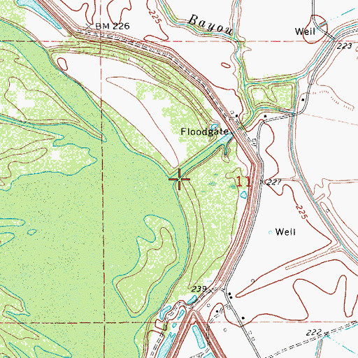 Topographic Map of Davis Bayou, AR