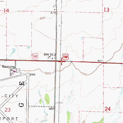 Topographic Map of Maple Grove School (historical), KS