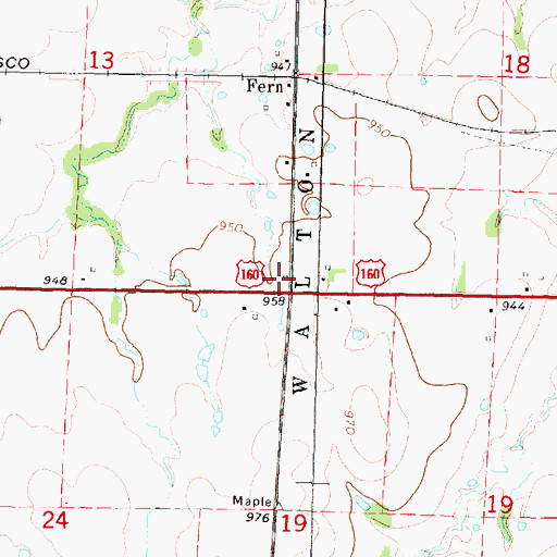 Topographic Map of Maple Valley School (historical), KS