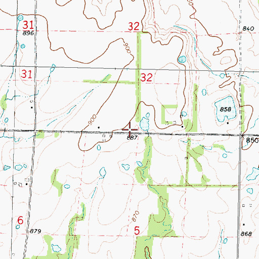 Topographic Map of Newell School (historical), KS