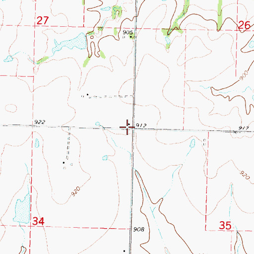 Topographic Map of North Harmony School (historical), KS