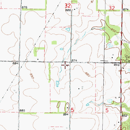 Topographic Map of Oak Grove School (historical), KS