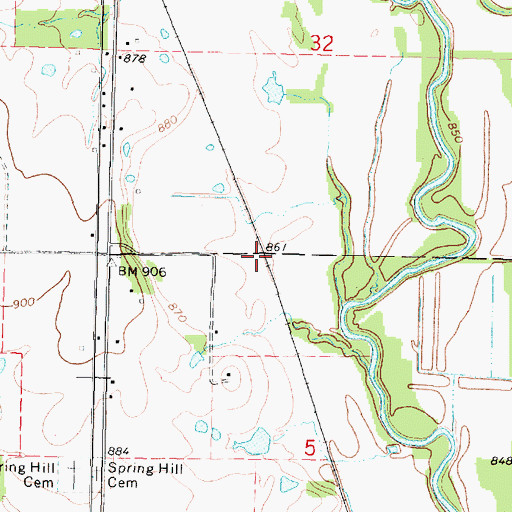 Topographic Map of Olive (historical), KS