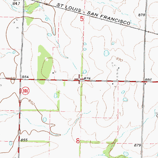 Topographic Map of Pioneer School (historical), KS