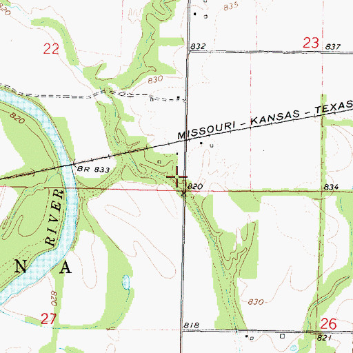 Topographic Map of Redbud School (historical), KS