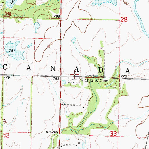 Topographic Map of Richland School (historical), KS