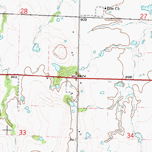 Topographic Map of Rose Hill School (historical), KS