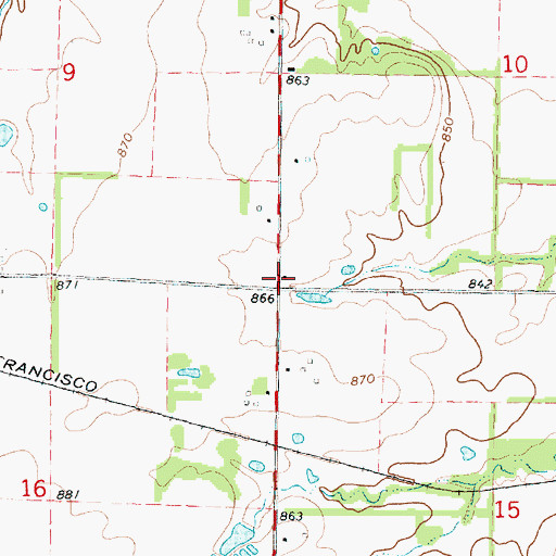 Topographic Map of Stover School (historical), KS