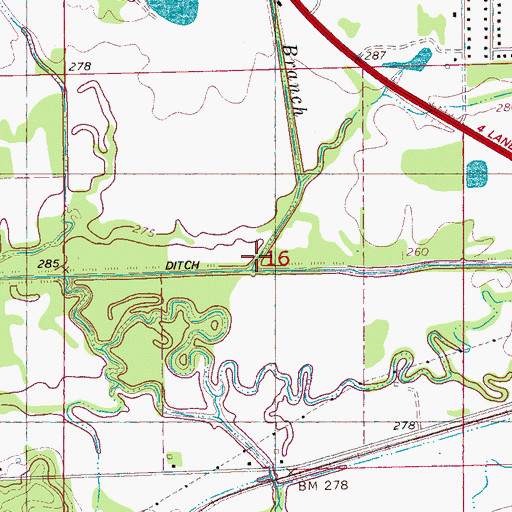 Topographic Map of Davis Branch, AR