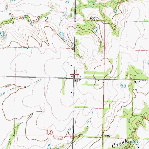 Topographic Map of Trenton School (historical), KS