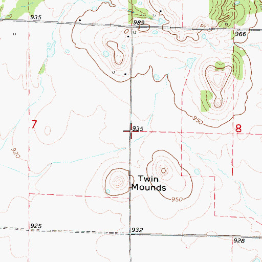Topographic Map of Twin Mounds School (historical), KS