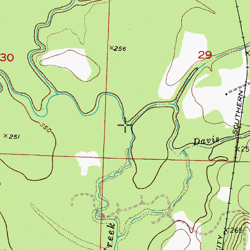 Topographic Map of Davis Branch, AR