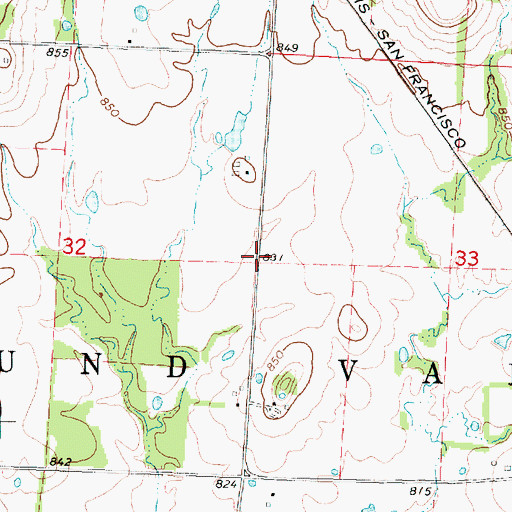 Topographic Map of Wheatland School (historical), KS