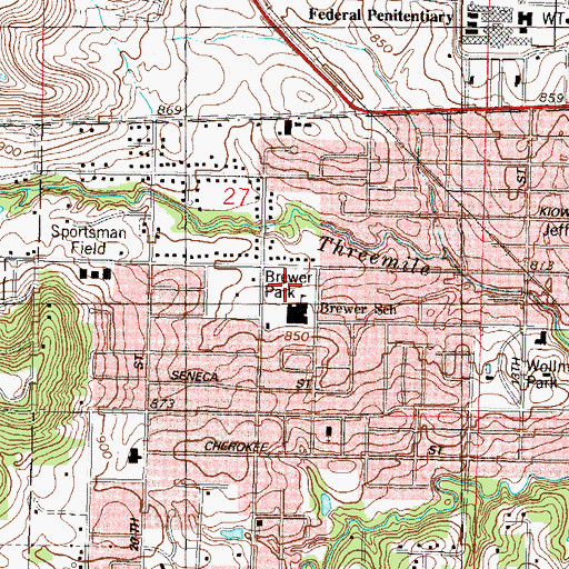 Topographic Map of Brewer Park, KS