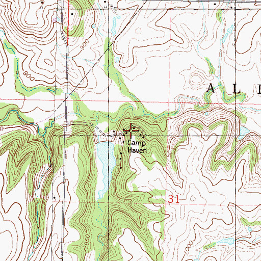 Topographic Map of Camp Haven, KS
