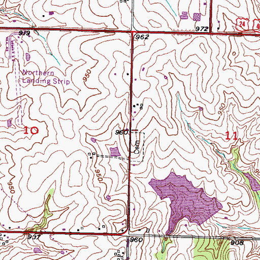 Topographic Map of Glenwood School (historical), KS