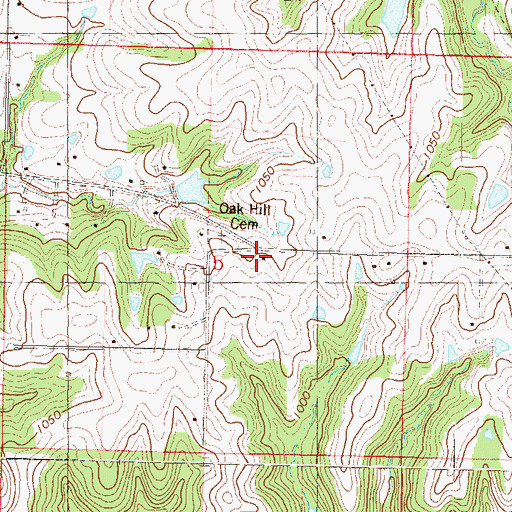 Topographic Map of Oak Hill School (historical), KS