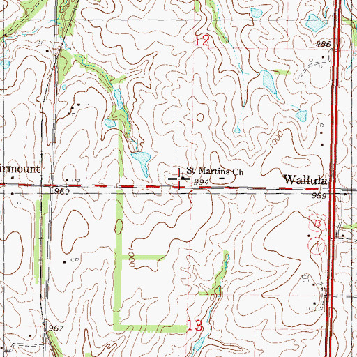 Topographic Map of Risen Savior Lutheran Church, KS