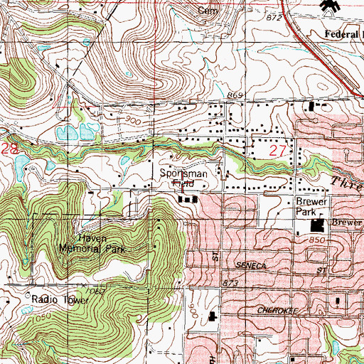 Topographic Map of Sportsman Field, KS