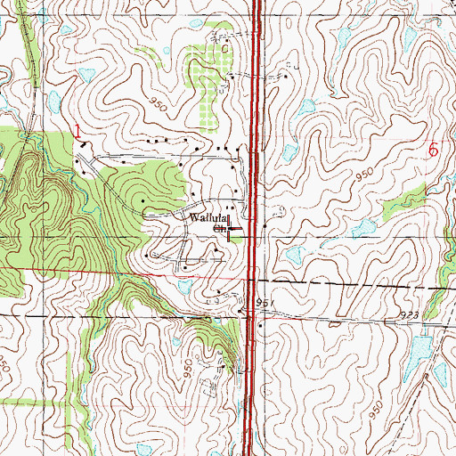 Topographic Map of Wallula Christian Church, KS
