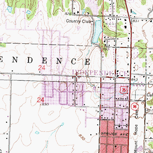 Topographic Map of Baker School (historical), KS