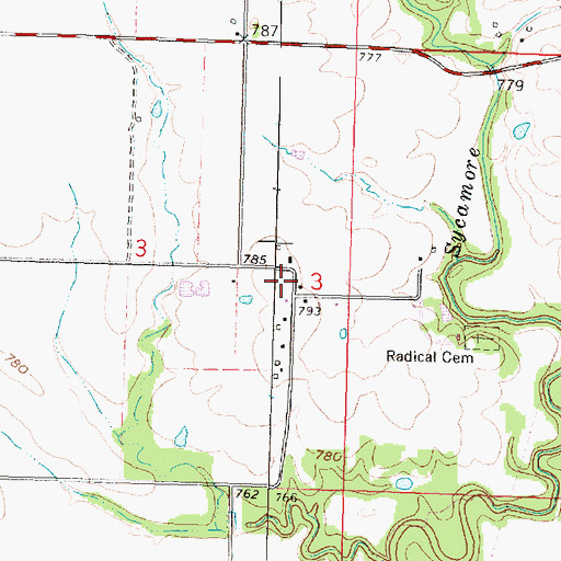 Topographic Map of Brethren Church (historical), KS