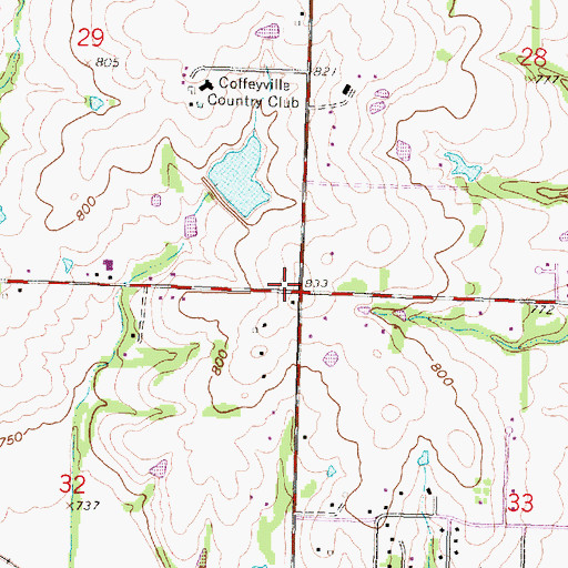 Topographic Map of East Brown School (historical), KS