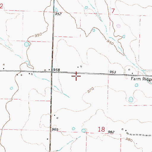 Topographic Map of Farm Ridge School (historical), KS