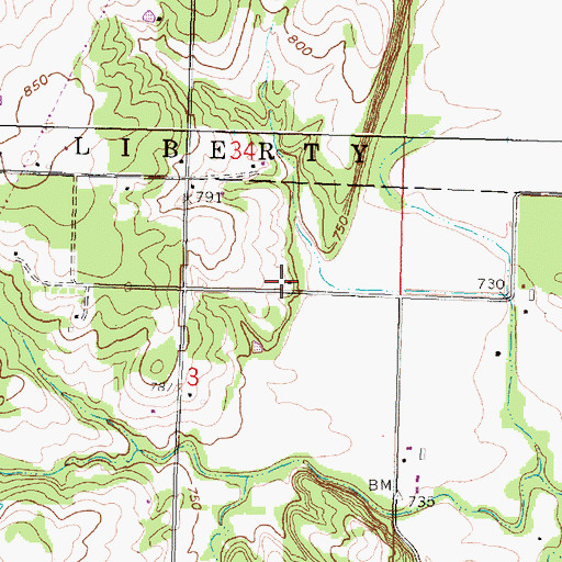 Topographic Map of Foster School (historical), KS